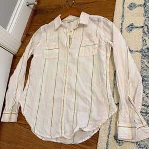 Spartina 449 100% Linen Stripped Collared Button Down XS